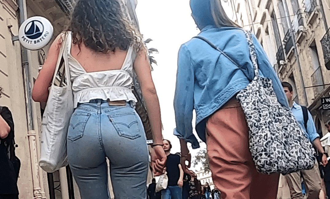 LJ-013 Bubble Butt Brunette in Tight Jeans